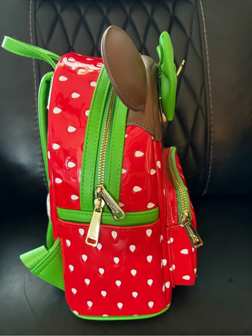 Loungefly Minnie Mouse Chocolate Dipped Strawberry Ears Scented Mini Backpack